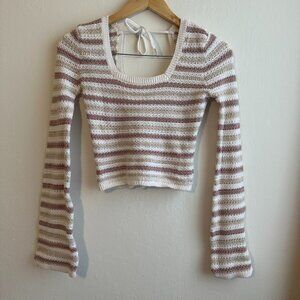 Hollister Women's Long Bell Sleeve Tie Back Knit Tops Size Small